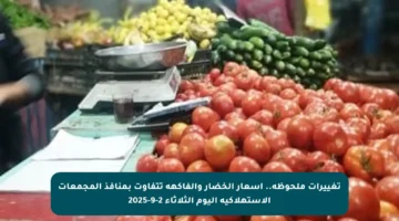 تغييرات ملحوظة.. أسعار الخضار والفاكهة تتفاوت بمنافذ المجمعات الاستهلاكية اليوم الثلاثاء 2-9-2025